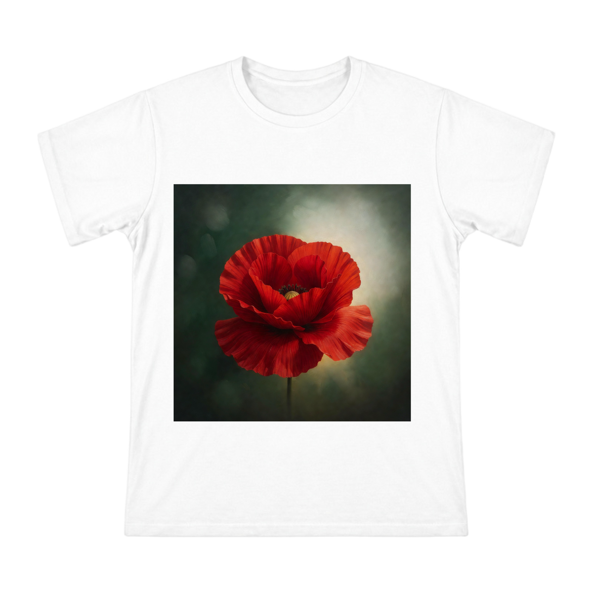 Classical Oil Painting Red Poppy Floral Men's Cotton T-Shirt front [ai-pod:c074a69904aed6c6deab2689fb4c95d8]