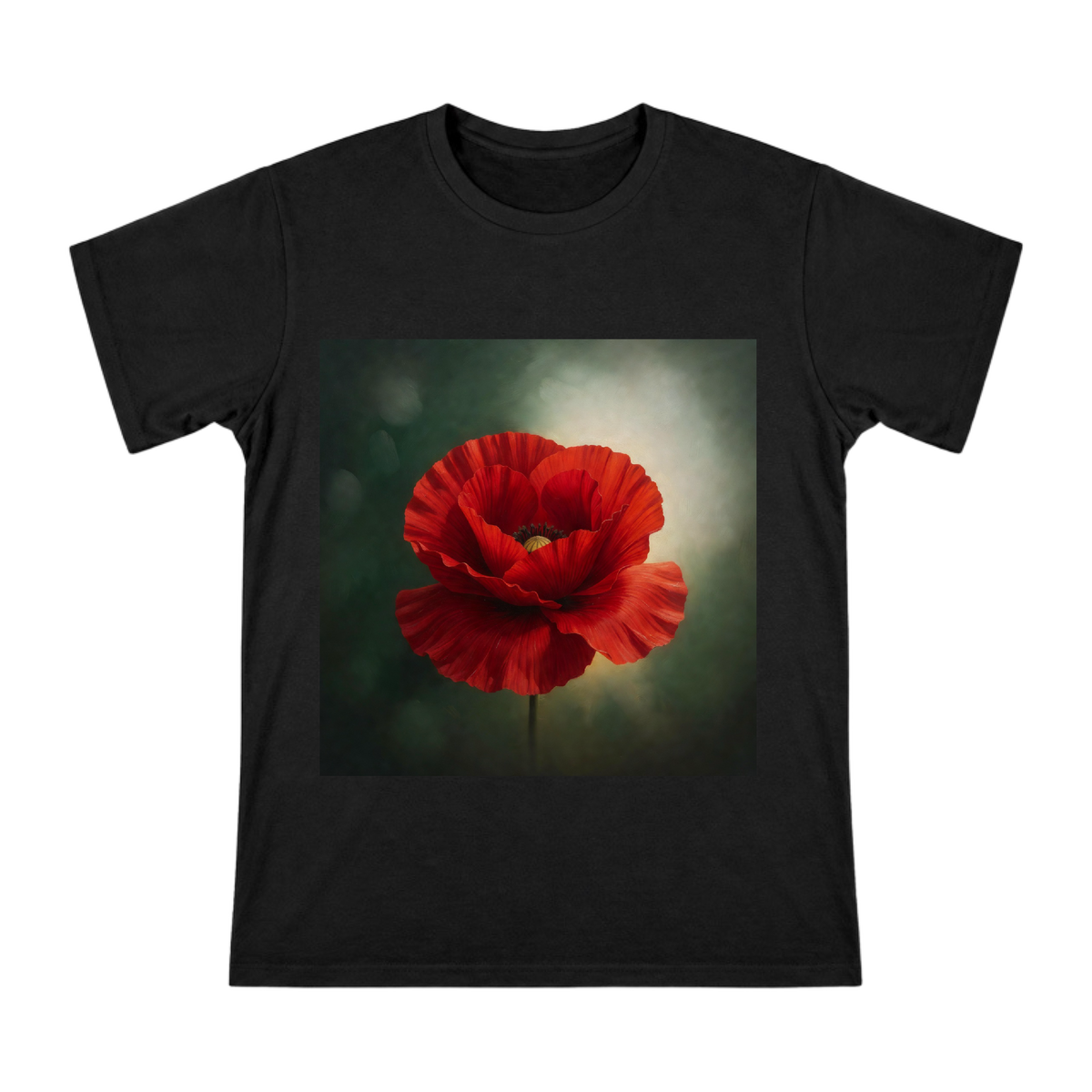 Classical Oil Painting Red Poppy Floral Men's Cotton T-Shirt front [ai-pod:44b5bd0fd05de0530e1bd9784153e441]