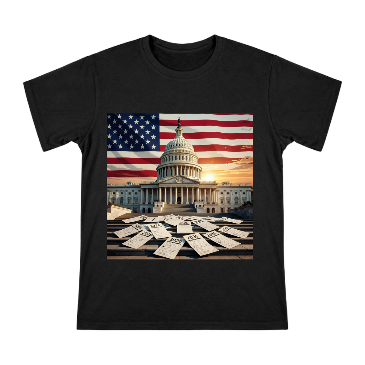 2026 US Capitol Voting Rights Retro Political Art Men's Cotton T-Shirt front [ai-pod:03de30aed005721b460459f021a3d490]