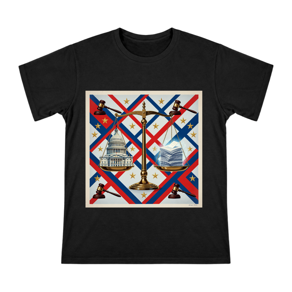 Political Power Balance Vintage Illustration Men's Short Sleeve T-Shirt front [ai-pod:f37e731d8a40ad614016934d347e70cd]