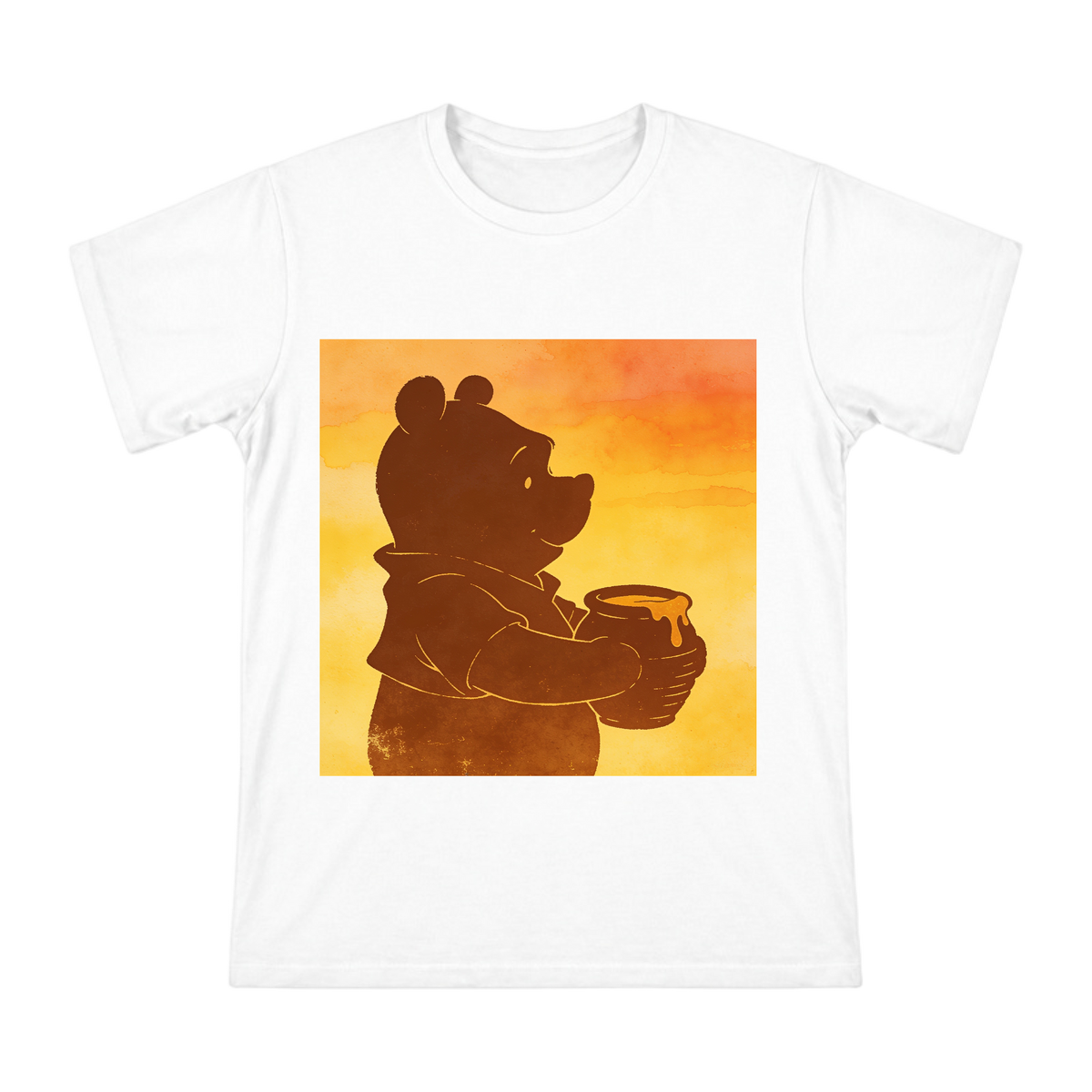 Vintage Winnie the Pooh Honey Pot Silhouette Men's Cotton T-Shirt front [ai-pod:3d9f987a231330d9678ec666da68e3f7]