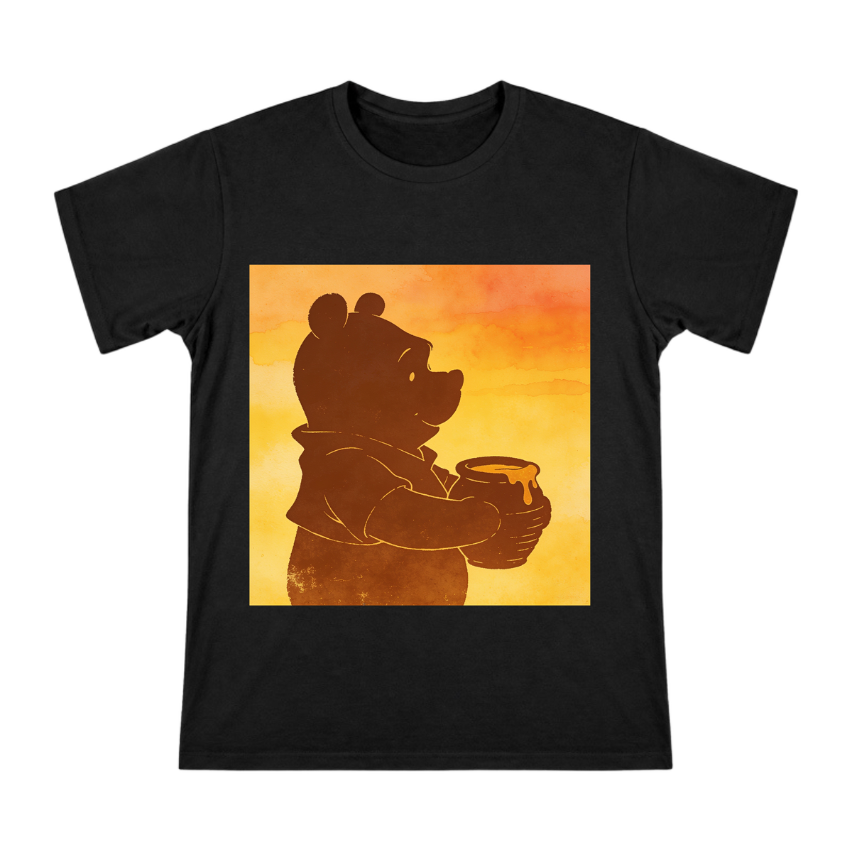 Vintage Winnie the Pooh Honey Pot Silhouette Men's Cotton T-Shirt front [ai-pod:1237f4beeb6b021ae18fd02a629fe01c]