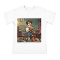 Humorous Student Reading with Hidden Chips Men's T-Shirt front [ai-pod:579b6f39decb1ee5eeef85c9ebb34a5a]