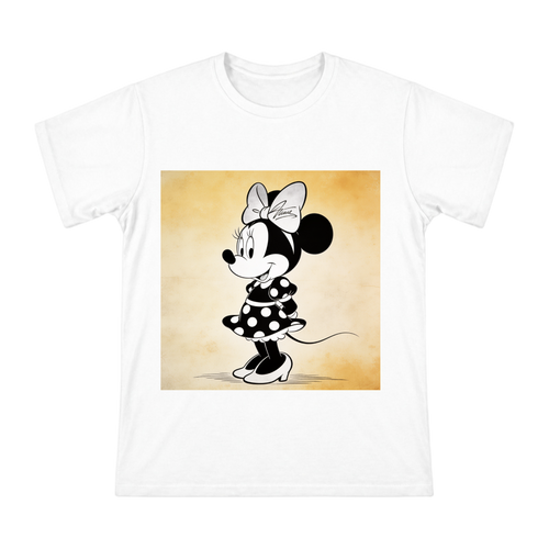 Retro Black-and-White Minnie Mouse Illustration T-Shirt front [ai-pod:894e630c2aa58ecfdb2792ad3942a375]