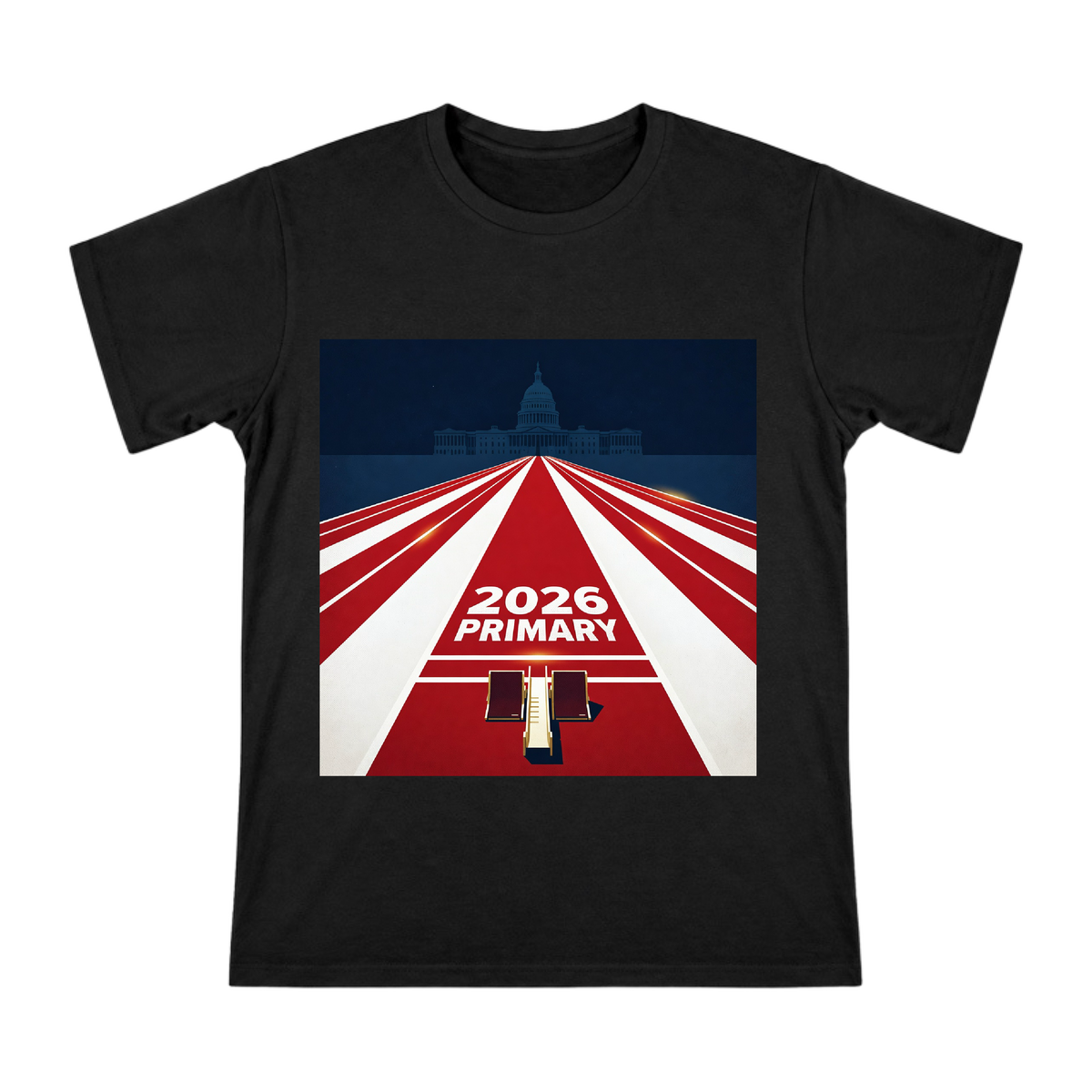 2026 Primary Political Campaign Track Art Men's Short Sleeve T-Shirt front [ai-pod:81ea437624d15c88ded1dbaf8c696bf2]