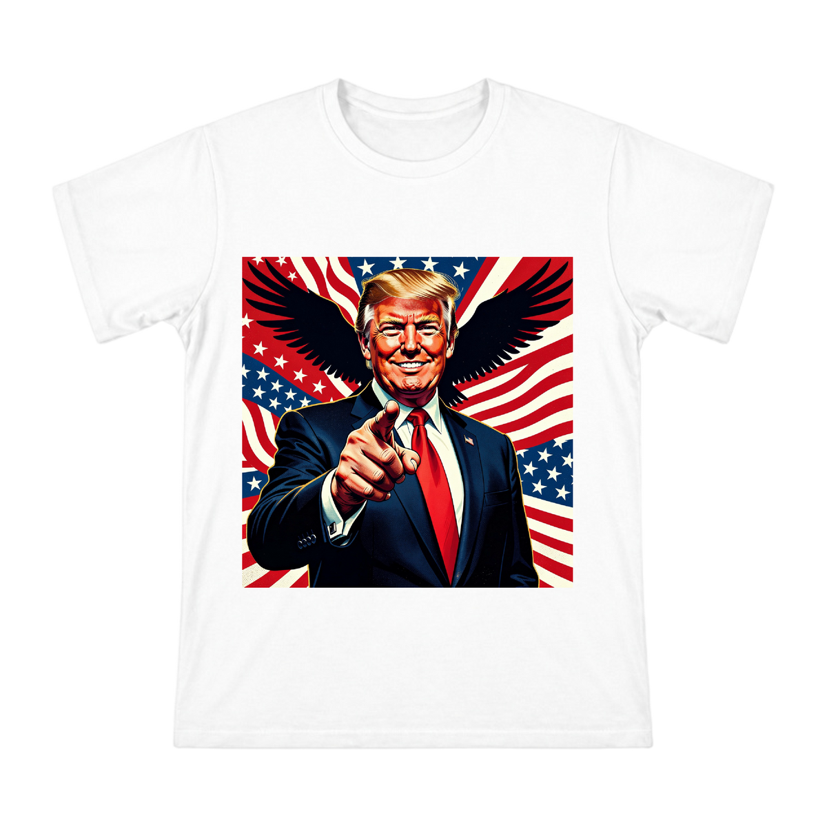 Confident Pointing Man with Eagle Silhouette Art Men's Short Sleeve T-Shirt front [ai-pod:55a5f62a5c748b58f2f5df1da390ef0c]