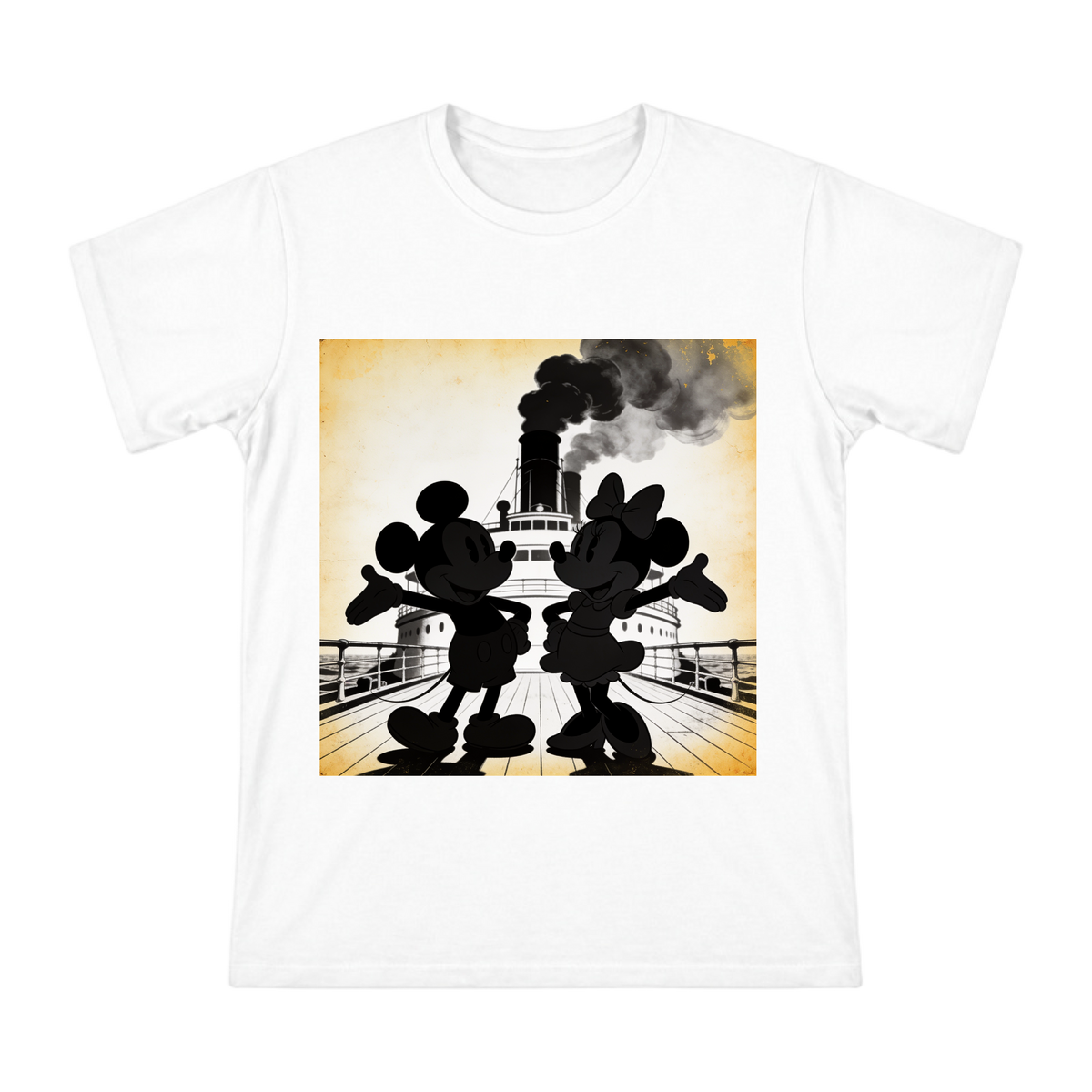 Vintage Mickey and Minnie Mouse Silhouette Men's Cotton T-Shirt front [ai-pod:952865b247203d4d3b4088abc3ce5976]