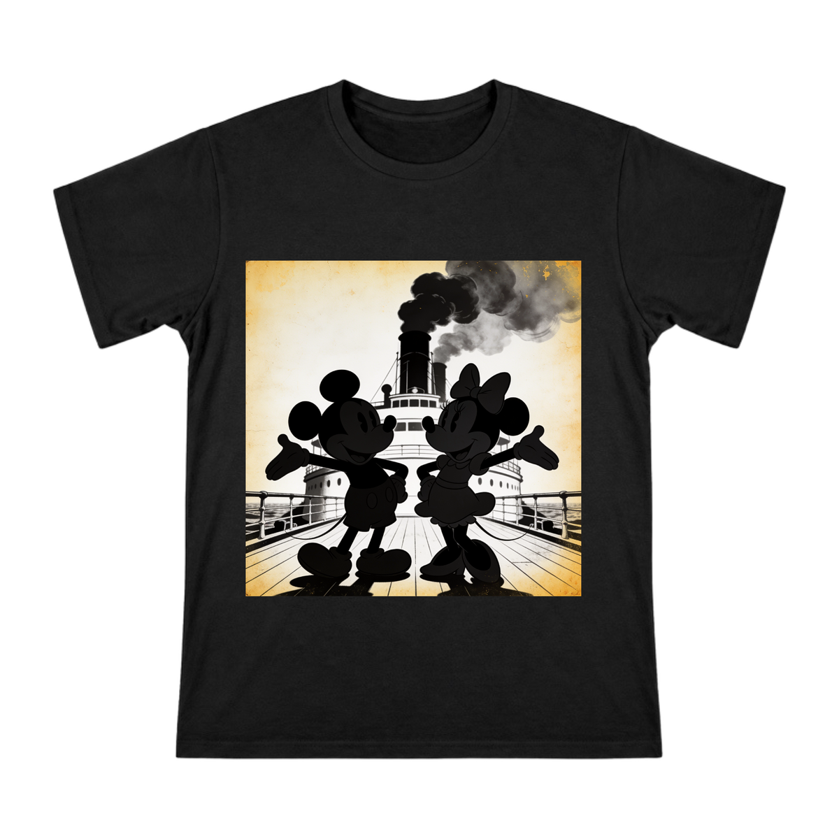 Vintage Mickey and Minnie Mouse Silhouette Men's Cotton T-Shirt front [ai-pod:eb7658b9cd73b3562bb34994408efee7]