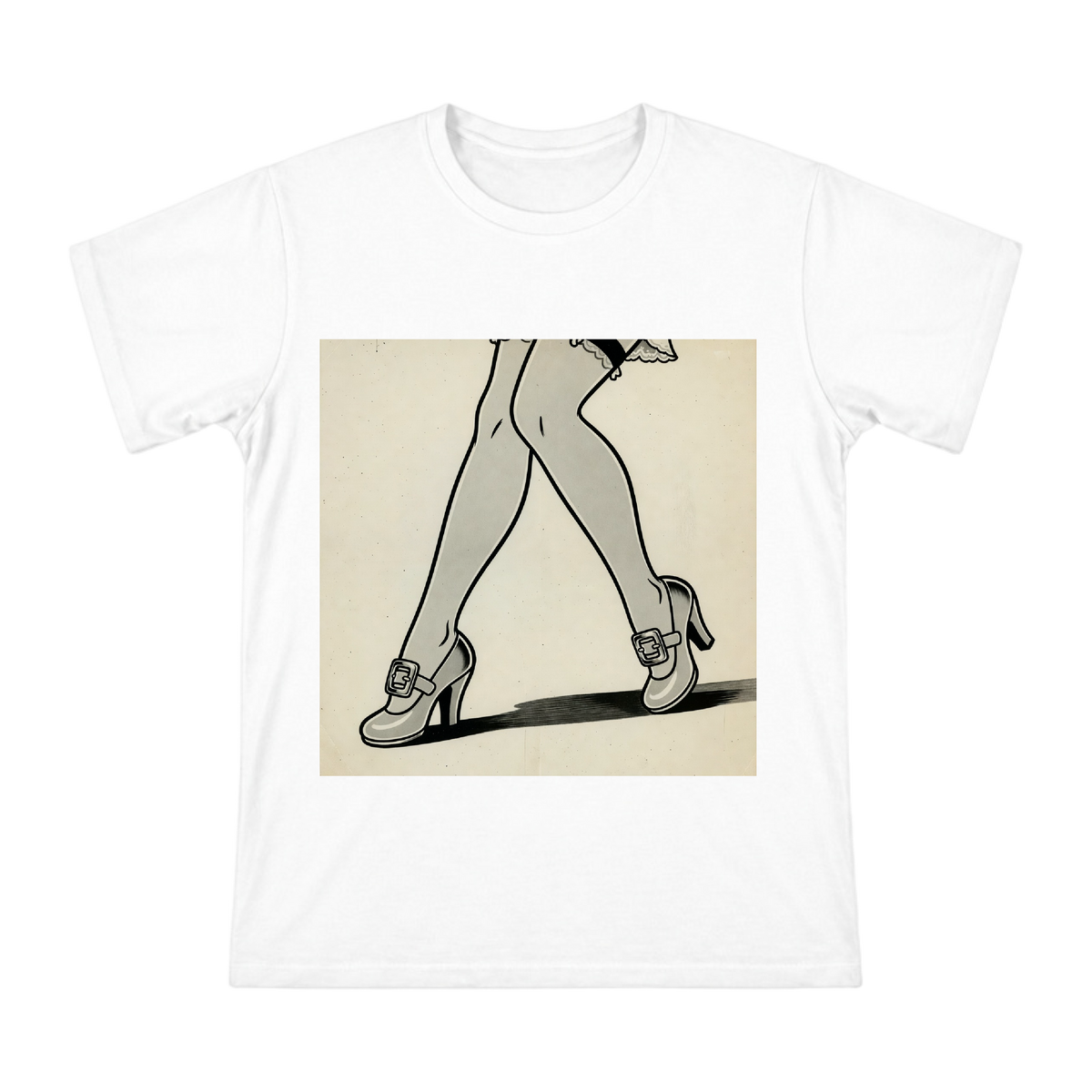Vintage Betty Boop Style Legs and Mary Jane Heels Illustration Men's Short Sleeve T-Shirt front [ai-pod:58338e779f189b98c125e60a7ad39f66]