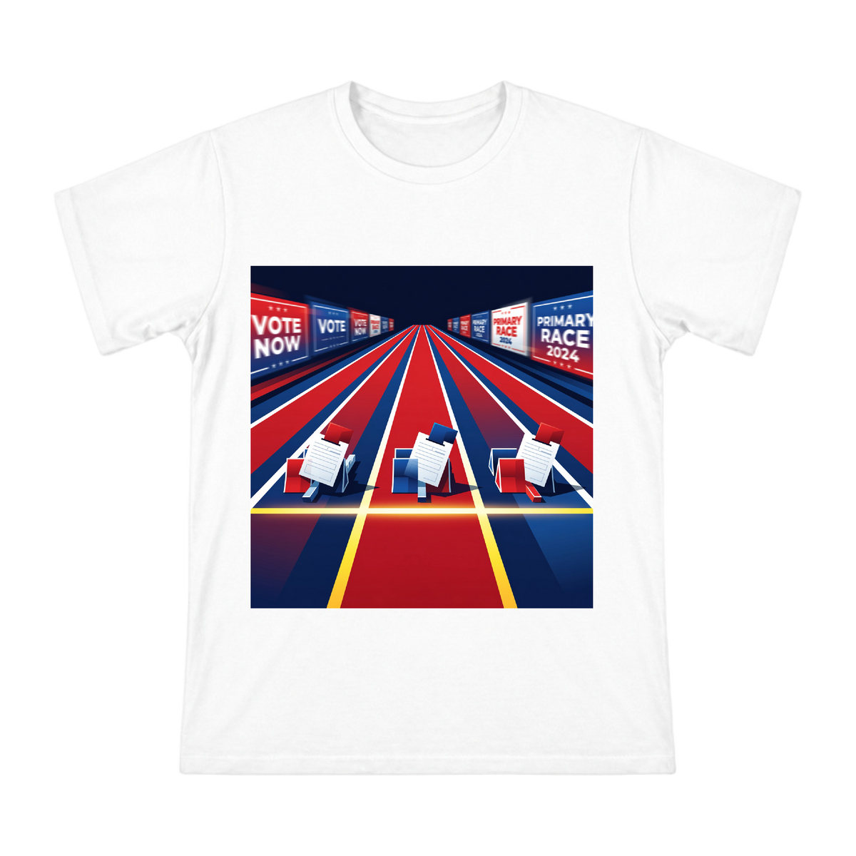 Red, White, and Blue Political Campaign Abstract Vector Art Men's Short Sleeve T-Shirt front [ai-pod:7d688c4e9065aadfe812260ba8d67ccd]