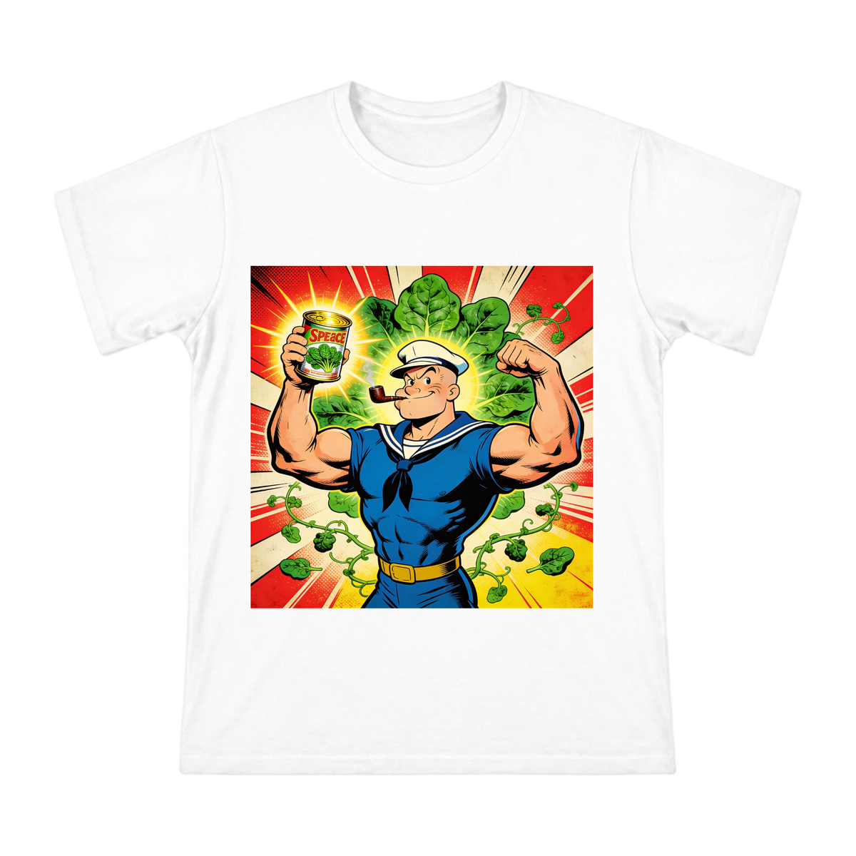 Retro Popeye Pop Art Men's Custom T-Shirt front [ai-pod:f4746b64e5c0f42cb51b43cb518d9790]