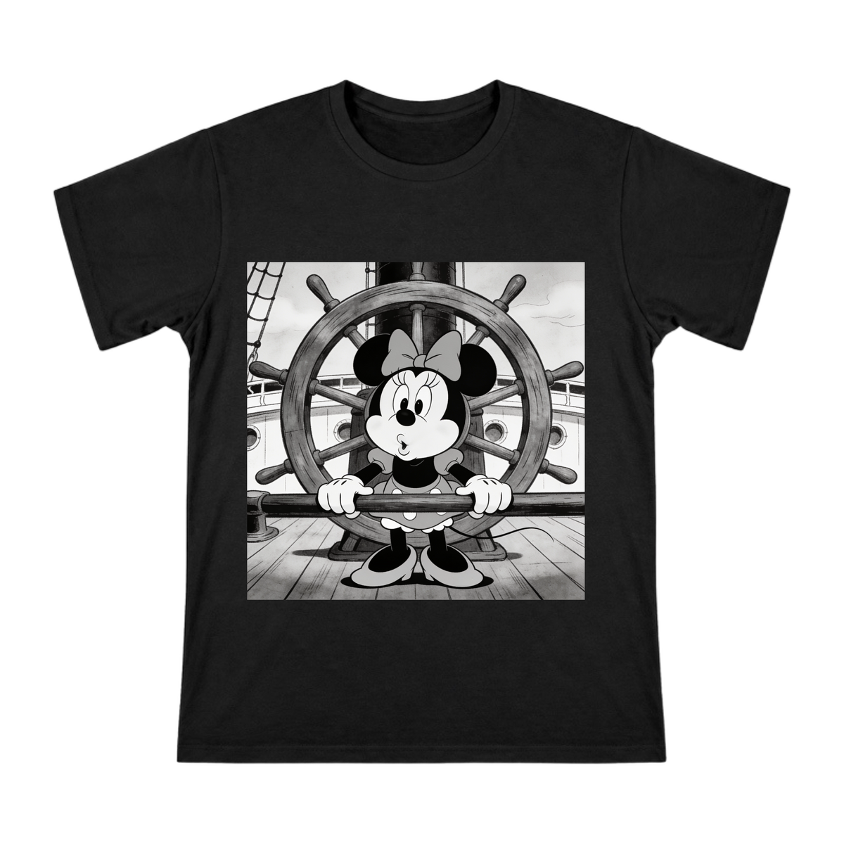 Vintage Steamboat Minnie Mouse Illustration Men's Short Sleeve T-Shirt front [ai-pod:4bcf8ebd648d2b869db8fea0b722feaa]