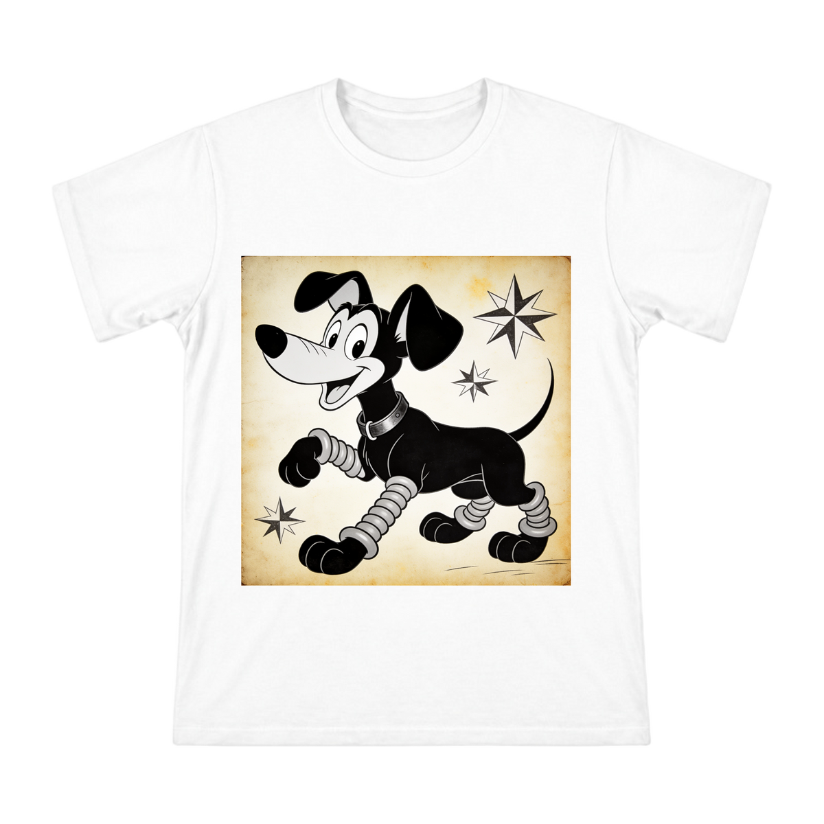 Vintage 1930s Cartoon Rover Dog Print Men's Short Sleeve T-Shirt front [ai-pod:5751e1f276b56c79597931fc0229073c]