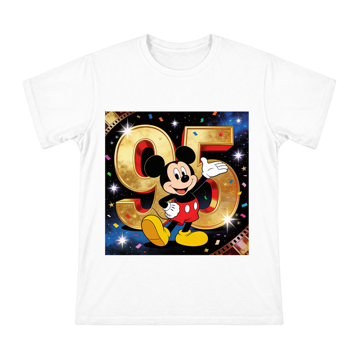 Mickey Mouse 95th Anniversary Waving Tribute Men's Cotton T-Shirt front [ai-pod:383a838cf45c97ee18ec57501ed4a6b8]