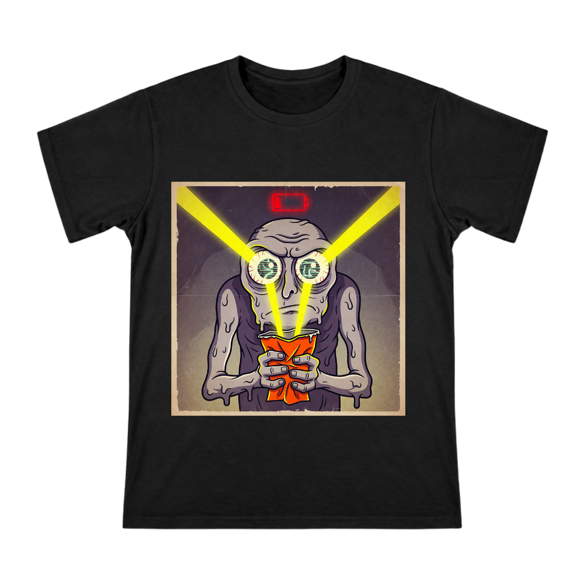 Cyberpunk Zombie Caffeine Awakening Heavyweight Cotton T-Shirt front [ai-pod:d17213e3ee4d7dfc528696b2989449c6]