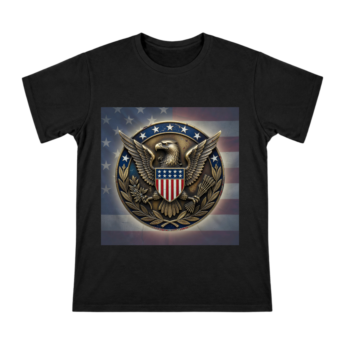 Vintage American Eagle Shield Badge Print Men's Cotton T-Shirt front [ai-pod:d20c198f5ef4d00ac11385cdd7ba3d4b]