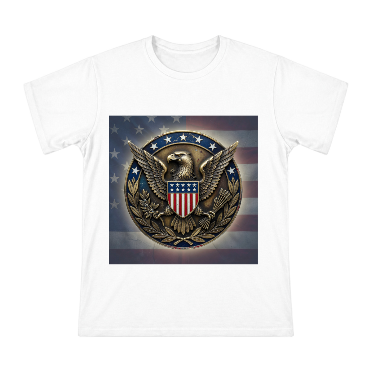 Vintage American Eagle Shield Badge Print Men's Cotton T-Shirt front [ai-pod:739e820ac3996164c64bada9bccc36a8]