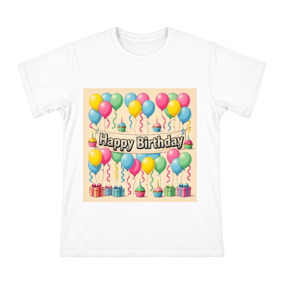 Retro Pop Art Birthday Celebration T-Shirt front [ai-pod:0e42c978215fc595ea0389259d4c2a55]