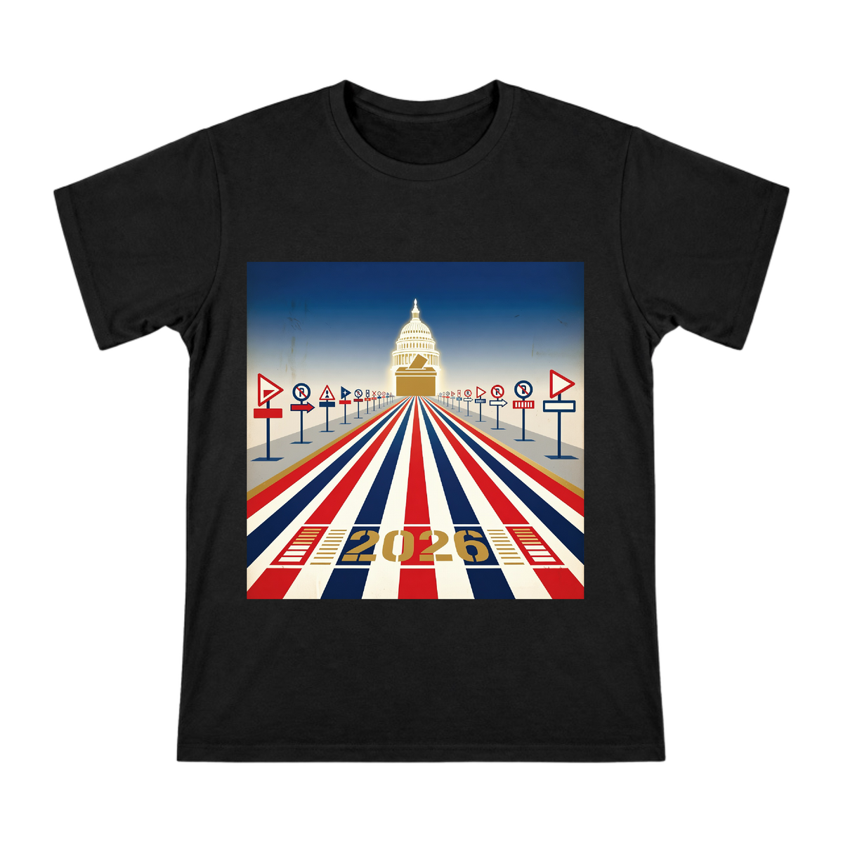 2026 Election Democratic Race Men's Custom Graphic T-Shirt front [ai-pod:2bce5629debc3279beacdce791652b7e]
