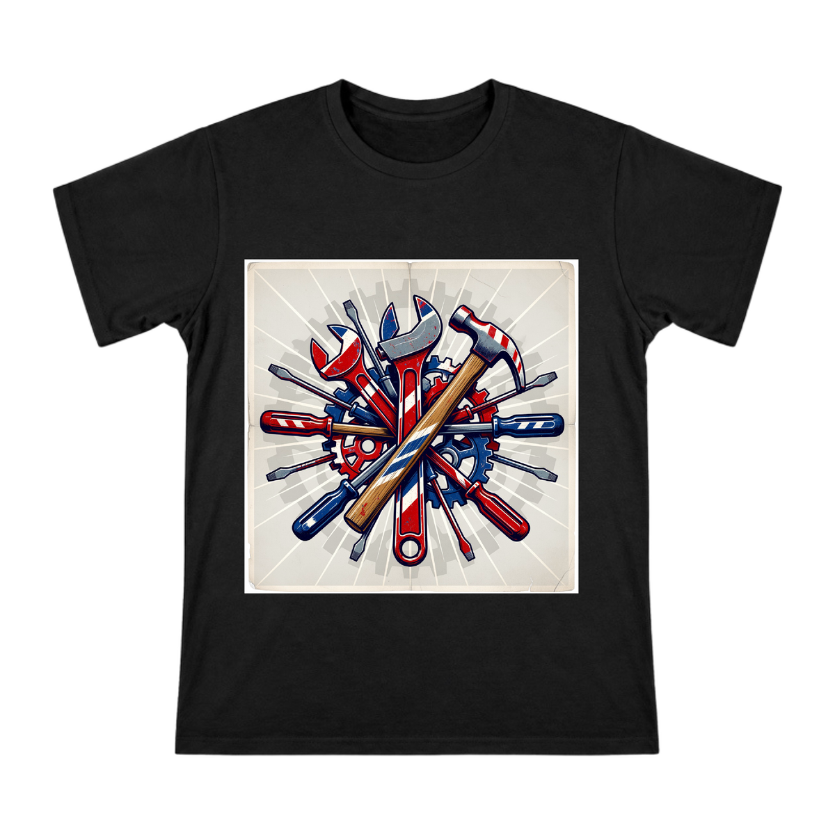Vintage Industrial Crossed Tools Badge Men's Short Sleeve T-Shirt front [ai-pod:582bc77ad5e0bca3517be45f27351e08]