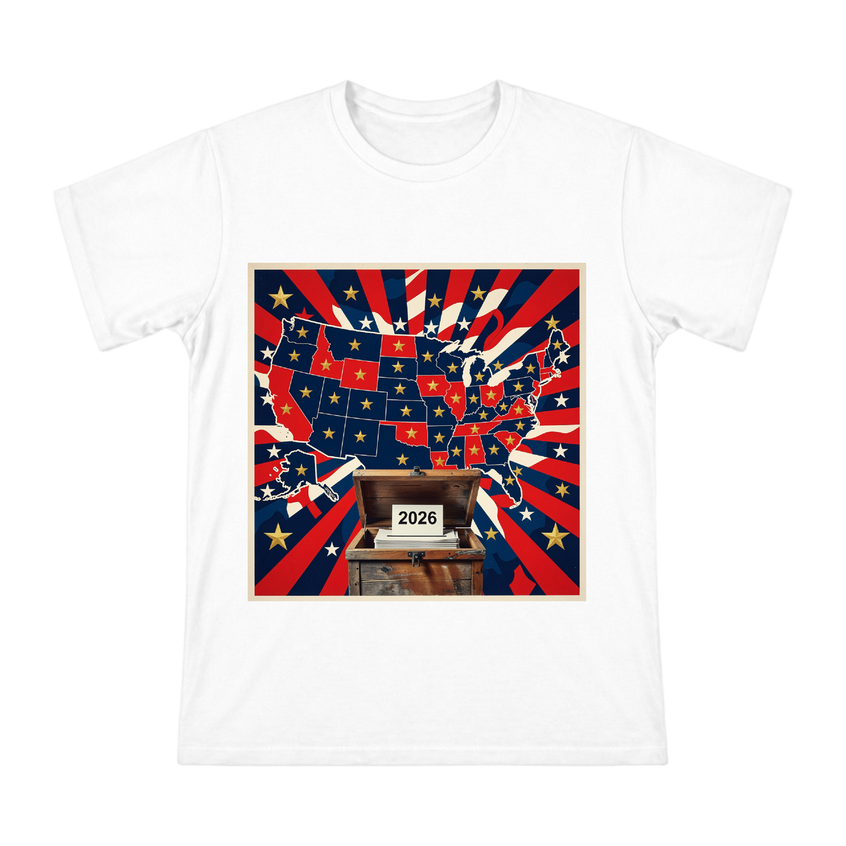 2026 Retro Voting Box Men's Cotton T-Shirt front [ai-pod:03f09a828af9fe78b39fa2e9a3612b0e]