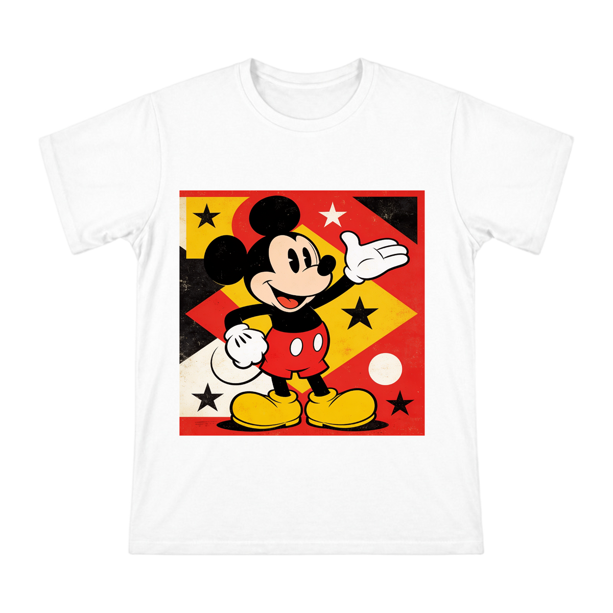 Vintage Mickey Mouse Retro Poster Men's Cotton T-Shirt front [ai-pod:28d60856b77b26ef4adcdbcdbe0d42cb]