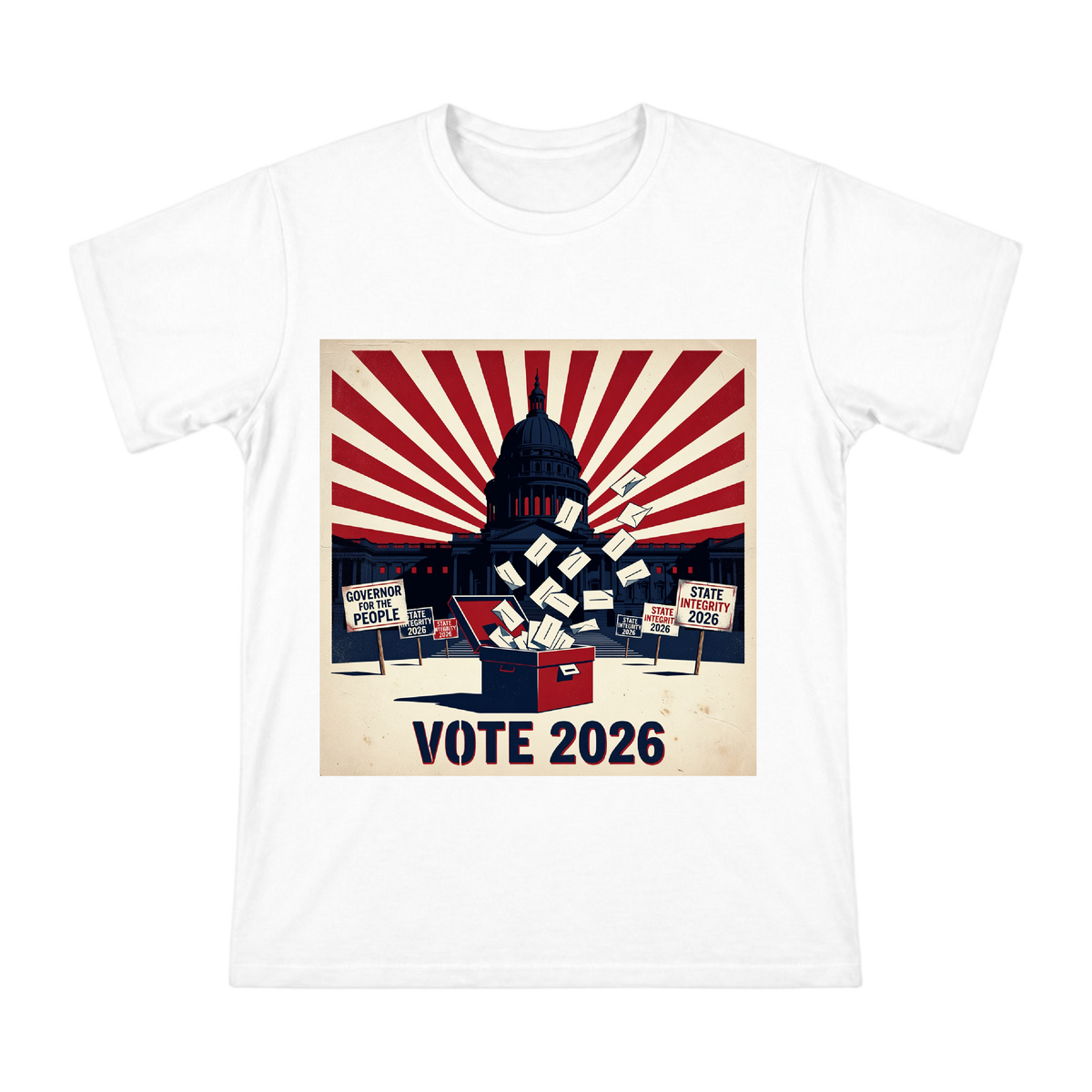 2026 Governor Election Vintage Poster Men's Short Sleeve T-Shirt front [ai-pod:14db03b1277c434d476db0f232511dce]