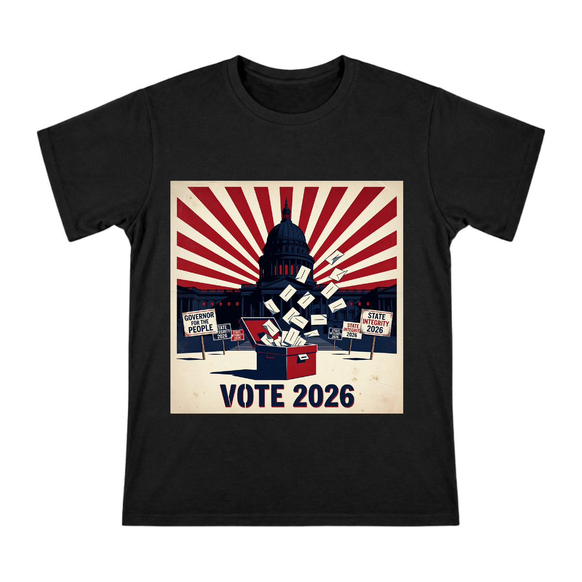 2026 Governor Election Vintage Poster Men's Short Sleeve T-Shirt front [ai-pod:036ec4e450b9bd4a794e7aacdd0f2b2c]