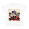 2026 Retro Campaign Track and Feather Quill Vote Print Men's Short Sleeve T-Shirt front [ai-pod:c527ae3f5e859b3eb4ed99191d708cb8]