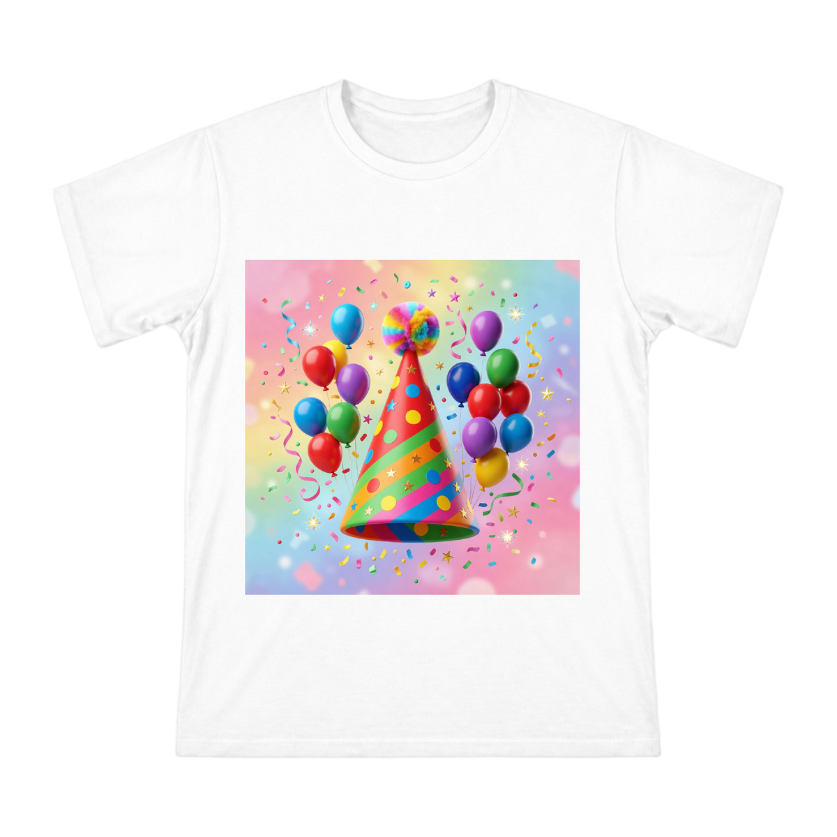 Rainbow Party Hat Illustration Men's Short Sleeve T-Shirt front [ai-pod:f79e85e18309a69557c8c6eb9afaf6ed]