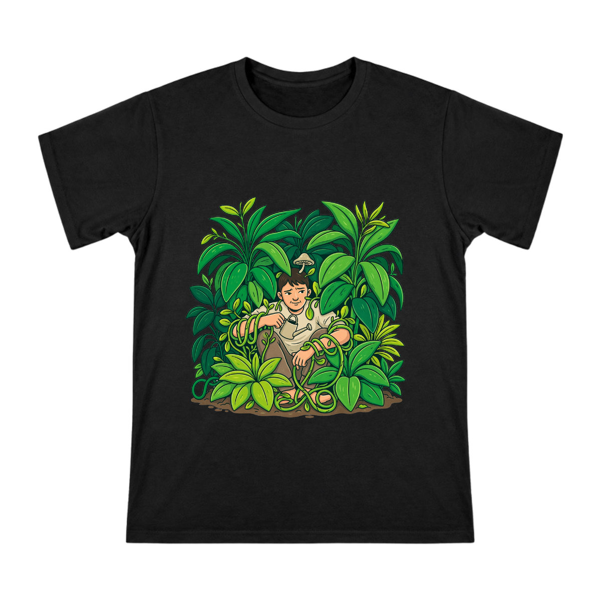 Overgrown Garden Helper Men's Custom Front Print T-Shirt front [ai-pod:e69430b2af269ed307c679ce58a61534]
