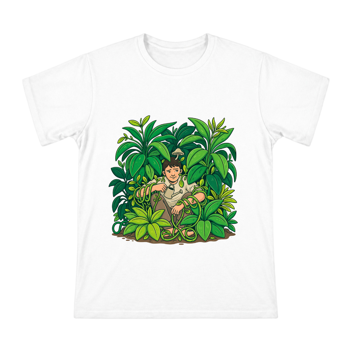 Overgrown Garden Helper Men's Custom Front Print T-Shirt front [ai-pod:5448b710a31311a87b8ec1f33873d316]