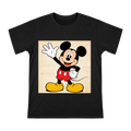 Classic Mickey Mouse Waving Cartoon Print | Men's Heavyweight Cotton T-Shirt (Front-Print Only) front [ai-pod:bb172f51727965cfbc769f14bd845321]