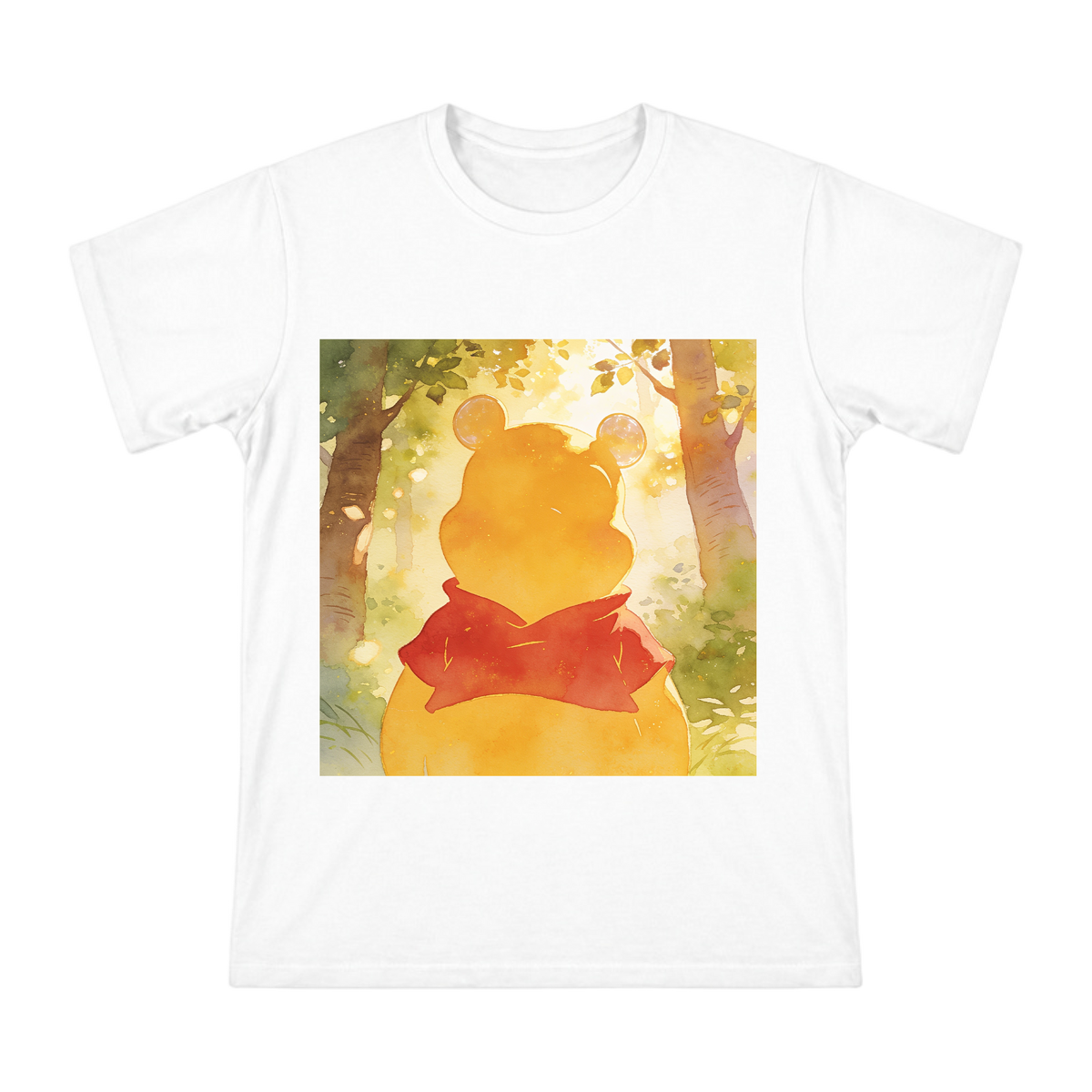 Winnie the Pooh Watercolor Back Silhouette Men's Cotton T-Shirt front [ai-pod:128bea157c301b298665ec85882627dd]