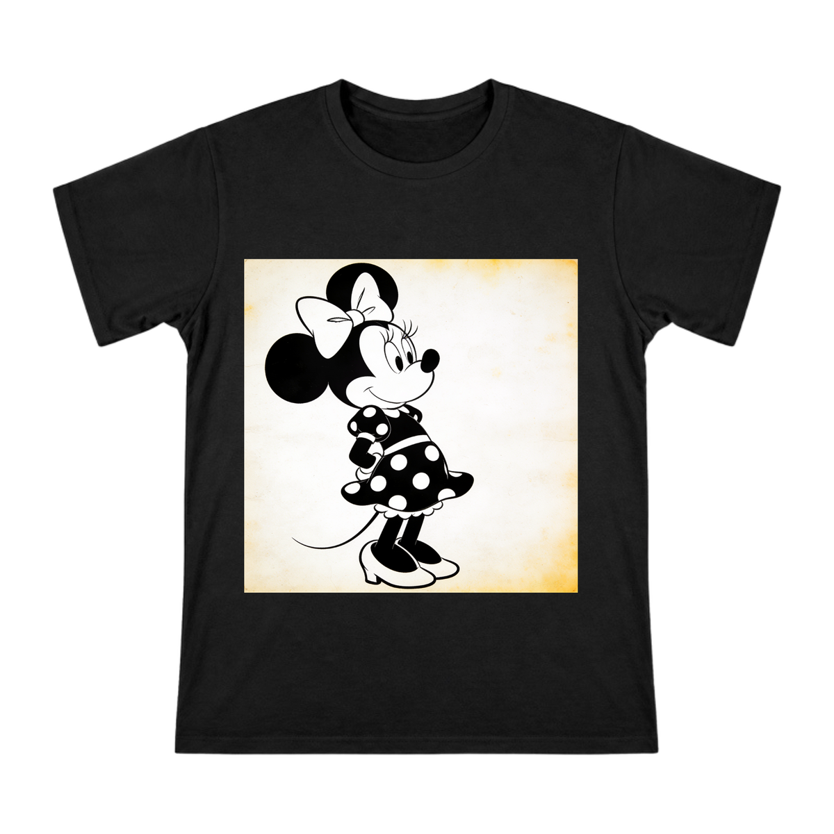 1928 Vintage Minnie Mouse Black-and-White Polka Dot Dress T-Shirt front [ai-pod:3925ad79b59128bf5ce6eb57e56a06ee]