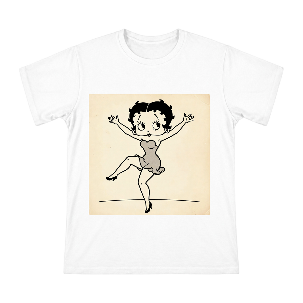 Vintage Betty Boop Charleston Dance Print Men's Heavyweight Cotton T-Shirt front [ai-pod:bbdf36626e86c21df38b451bd507197e]