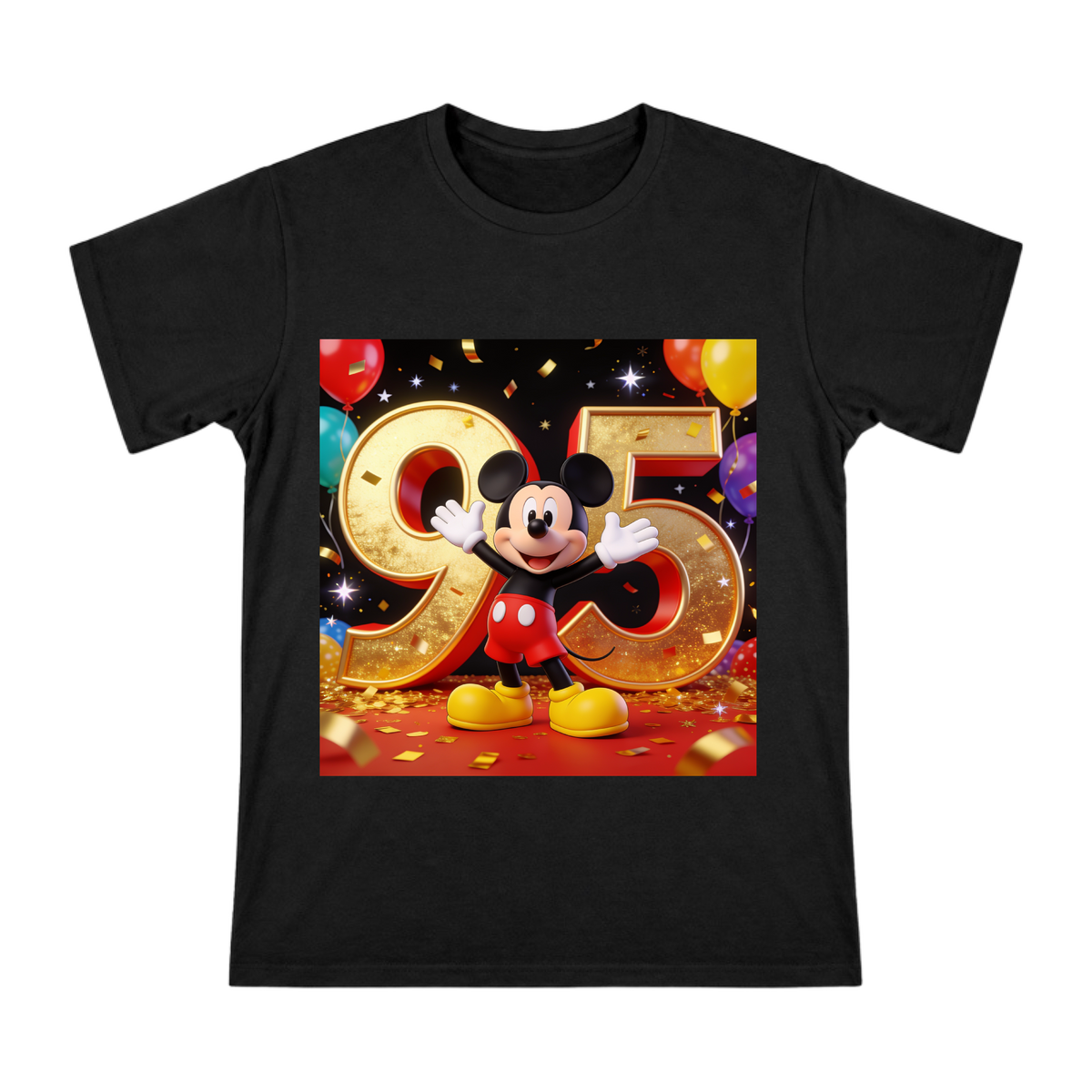 3D Mickey Mouse Cheering Graphic Men's Cotton T-Shirt front [ai-pod:a04e89e29c8fb1d02fc642cf782d8d74]