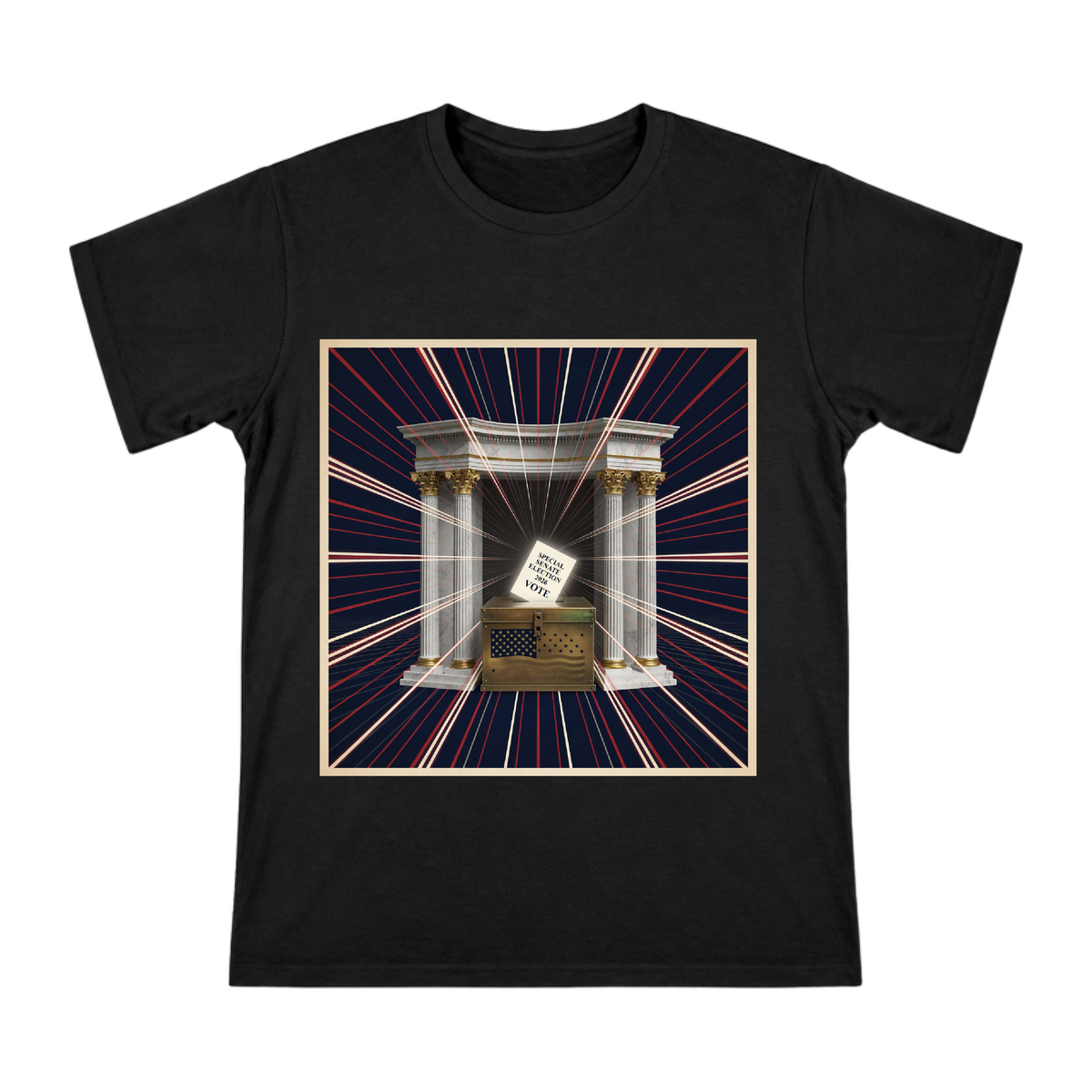 2026 Special Senate Election Vintage Political Poster Men's Cotton T-Shirt front [ai-pod:11929ed22822747d7956c3d00d661996]