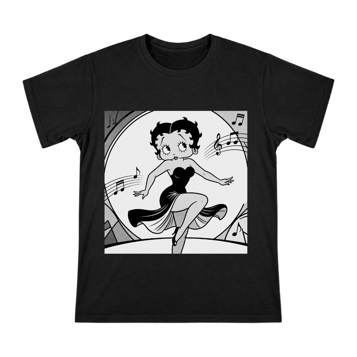 Vintage Betty Boop Jazz Dancer Print Men's Cotton T-Shirt front [ai-pod:50eafad9010eae0466ff7bc6c042a8df]