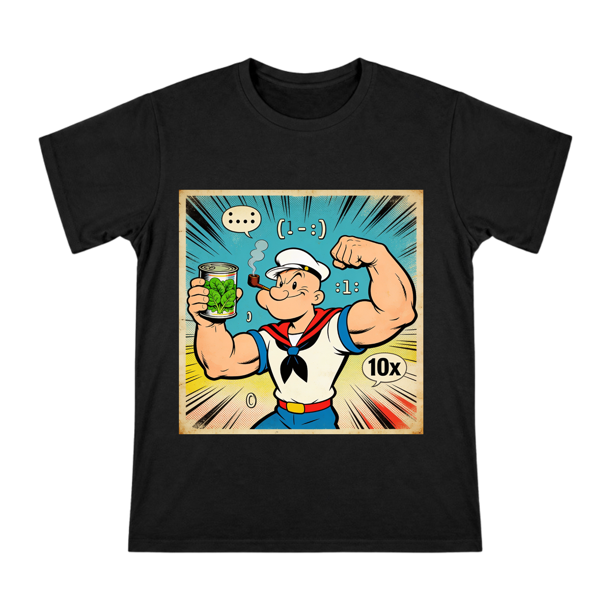 Vintage American Comic Sailor with Spinach Can Print Men's T-Shirt front [ai-pod:a00bd52e2a5ed275809786d92e7c3a03]