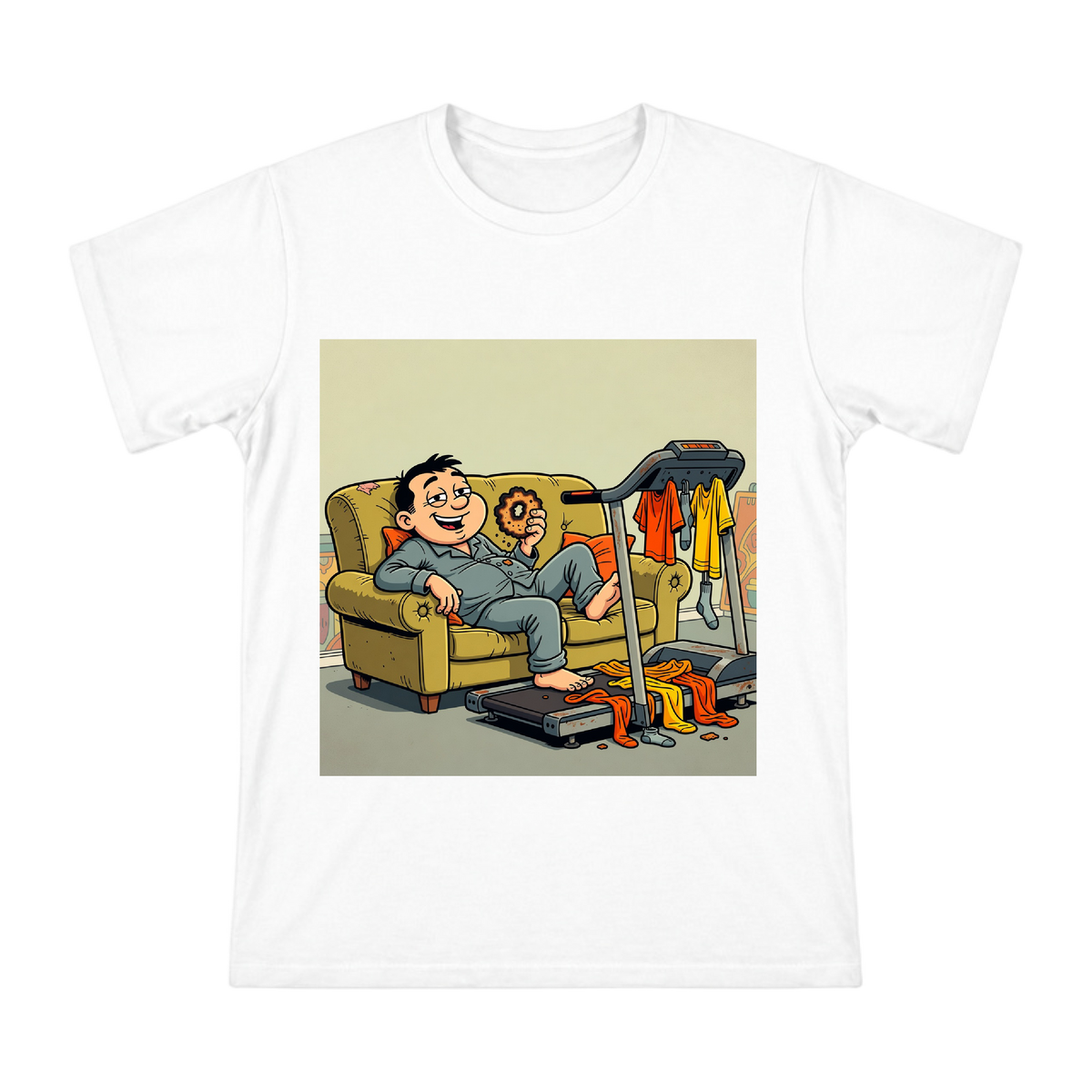 Cozy Lazy Day with Idle Treadmill Vintage Cartoon Men's Short Sleeve T-Shirt front [ai-pod:d5ec9c1f58f57e2ab74d76646e0c2266]