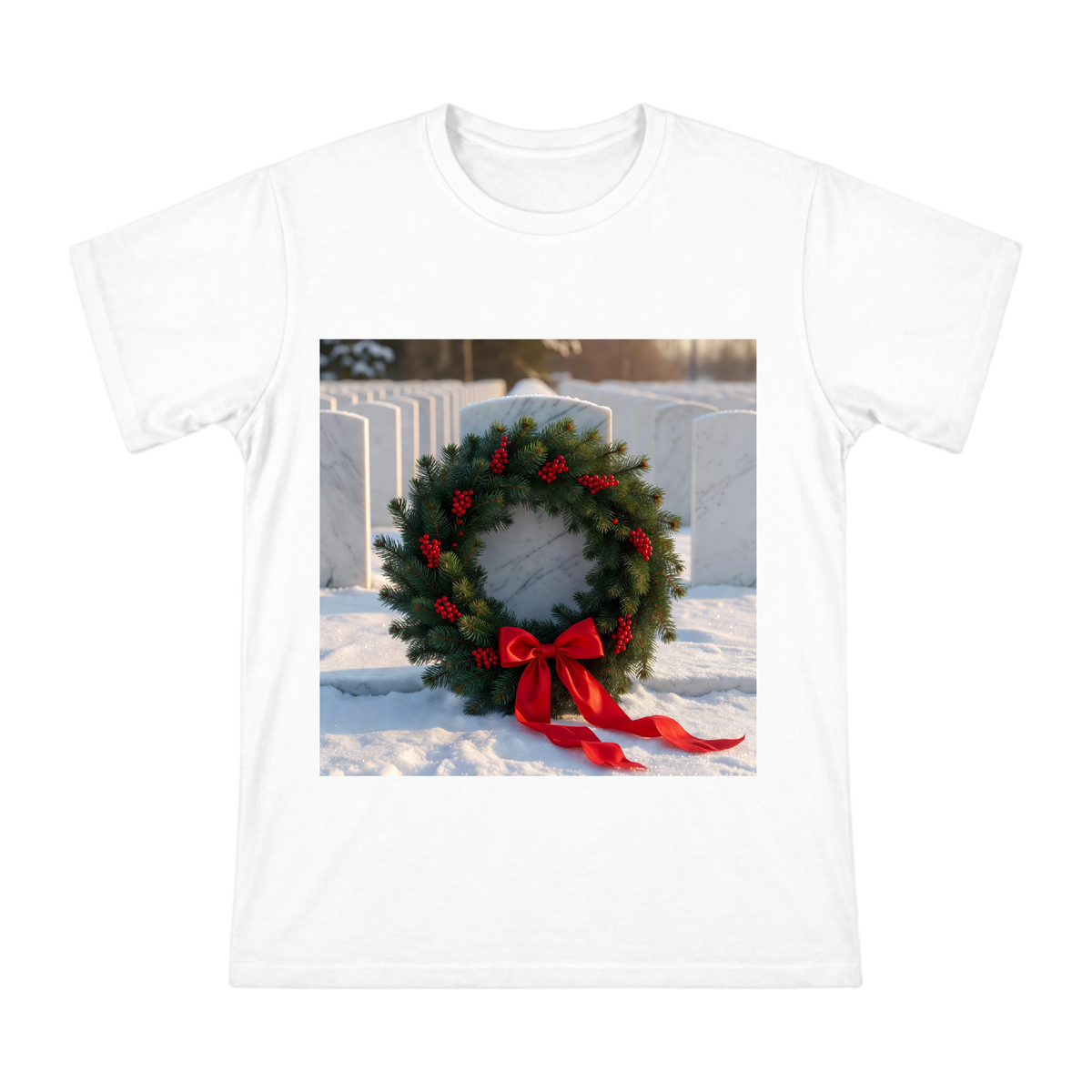 Winter Pine Branch and Red Berry Memorial Wreath Men's Short Sleeve T-Shirt front [ai-pod:a2ad924437a18b17e5728da731f0b89d]