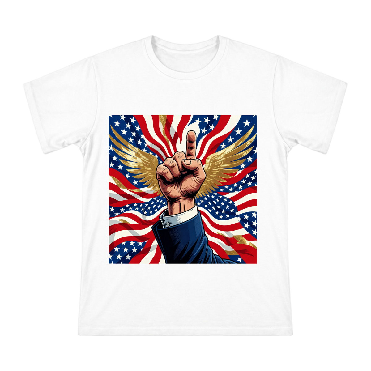 American Pop Art Vertical Pointing Hand Men's T-Shirt front [ai-pod:6fd0e4a5df9e722346a1f70596fb166f]