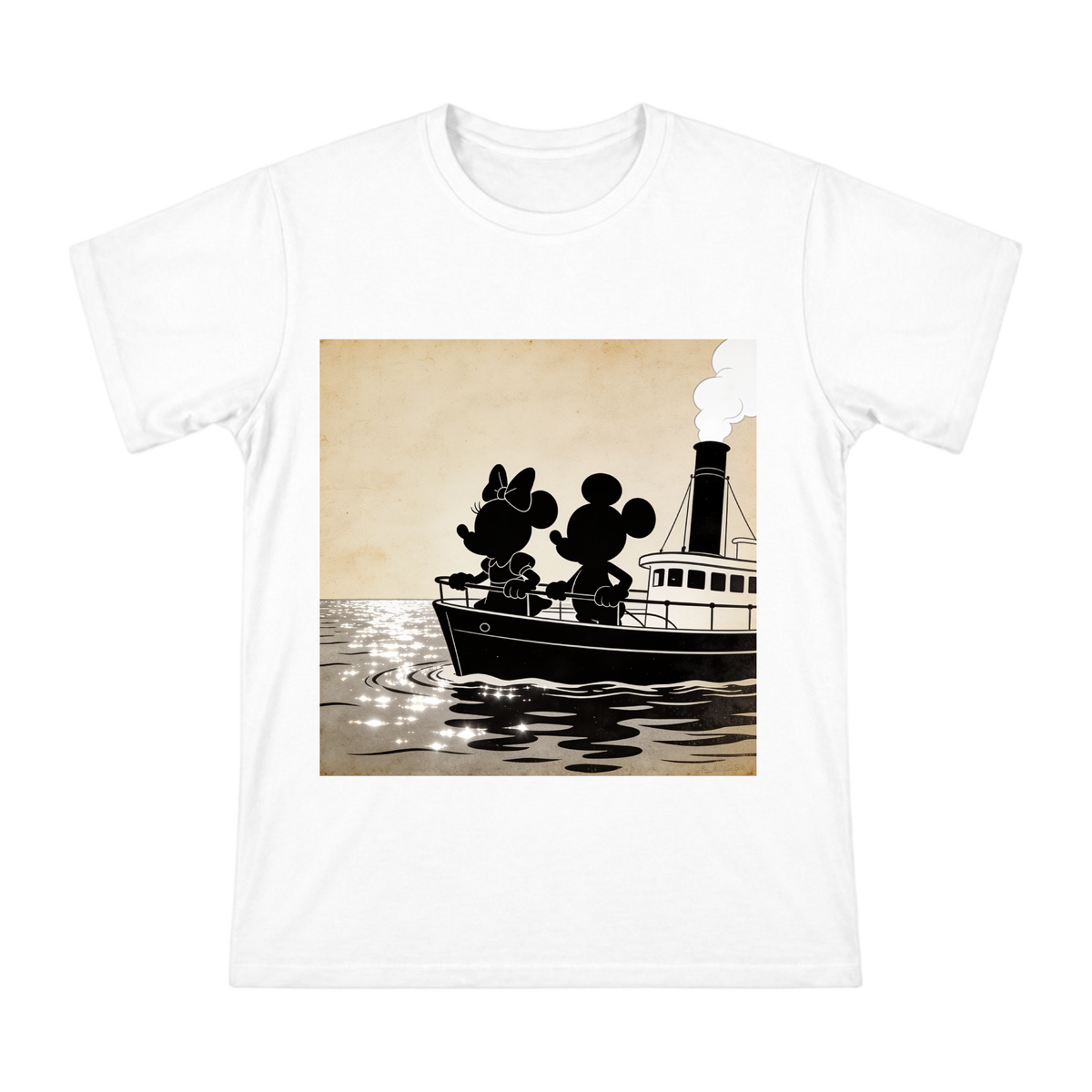 Vintage Mickey and Minnie Steamboat Silhouette Men's Cotton T-Shirt front [ai-pod:56fe9798cf0151fd05d059aec44fdea7]