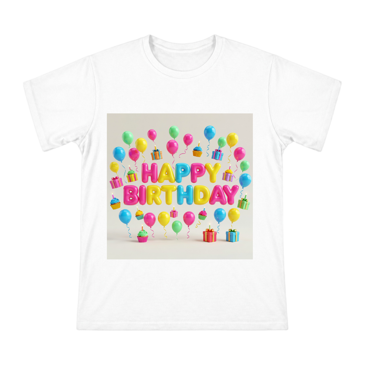 Happy Birthday 3D Balloon Typography Men's Custom T-Shirt front [ai-pod:9e91fcafaa0d614acffd000671e4ab35]