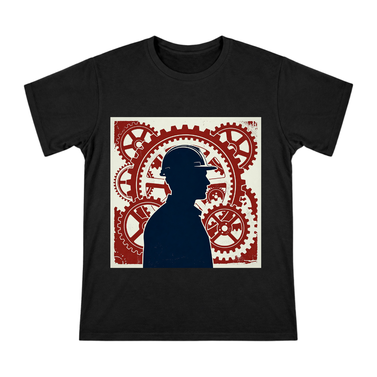 Vintage Industrial Worker and Gears Men's Custom Print T-Shirt front [ai-pod:6628befe06026b3aecf9f69e7f5da874]