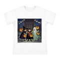 Vintage Halloween Trio Trick or Treat Illustration Men's Short Sleeve Cotton T-Shirt front [ai-pod:55efd63212f79b9a40bd2ad44f32ec65]