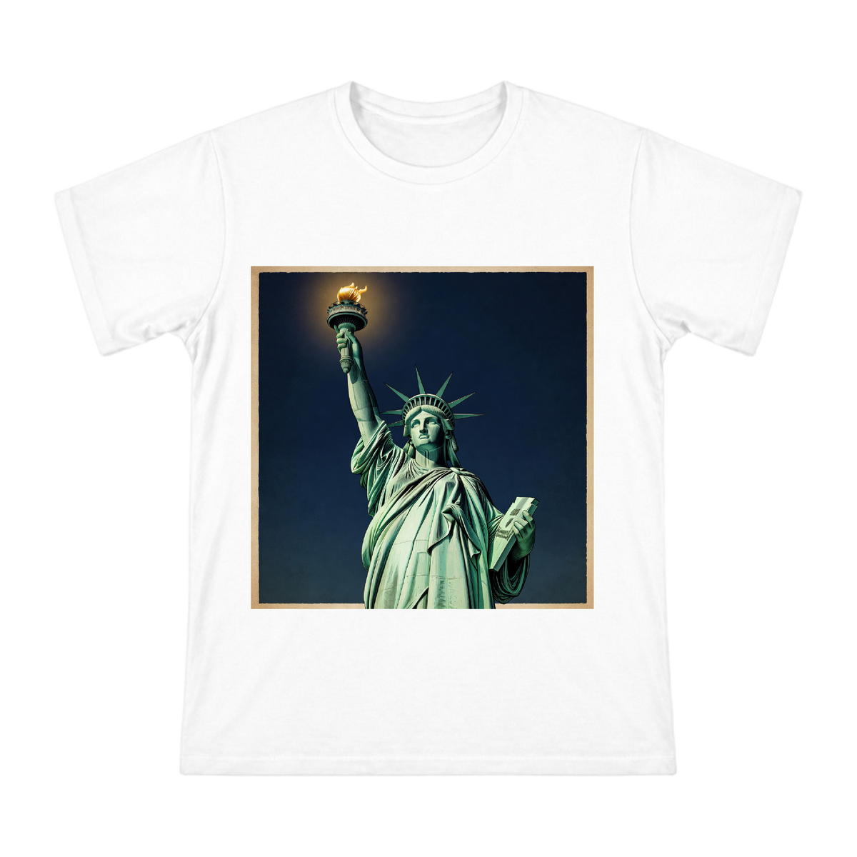 Vintage Statue of Liberty Retro Poster Men's Cotton T-Shirt front [ai-pod:d3db441c0abce54a126e4b983d14779d]