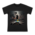 Peace Now Protester with Sunflower Men's Custom T-Shirt front [ai-pod:4ae2c029449b17bb4efb14fae74bf065]