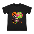 Halloween Raccoon with Giant Lollipop Men's Cotton T-Shirt front [ai-pod:5d46c598d0303ad7aae2bc5d18e3952b]